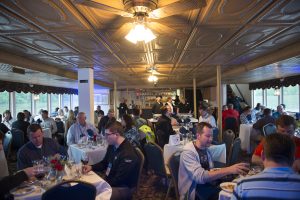 Dining on the riverboat was a unique experience.